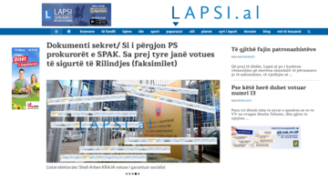 La homepage di Lapsi.al