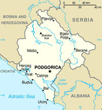 Mappa del Montenegro