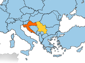 Mappa Croazia e Serbia