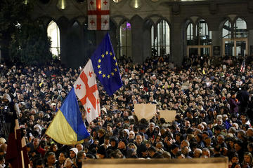 Tbilisi, Georgia, Manifestazione del 28 ottobre 2024 (foto F. Baccini) Tbilisi, Georgia, Manifestazione del 28 ottobre 2024 (foto F. Baccini)