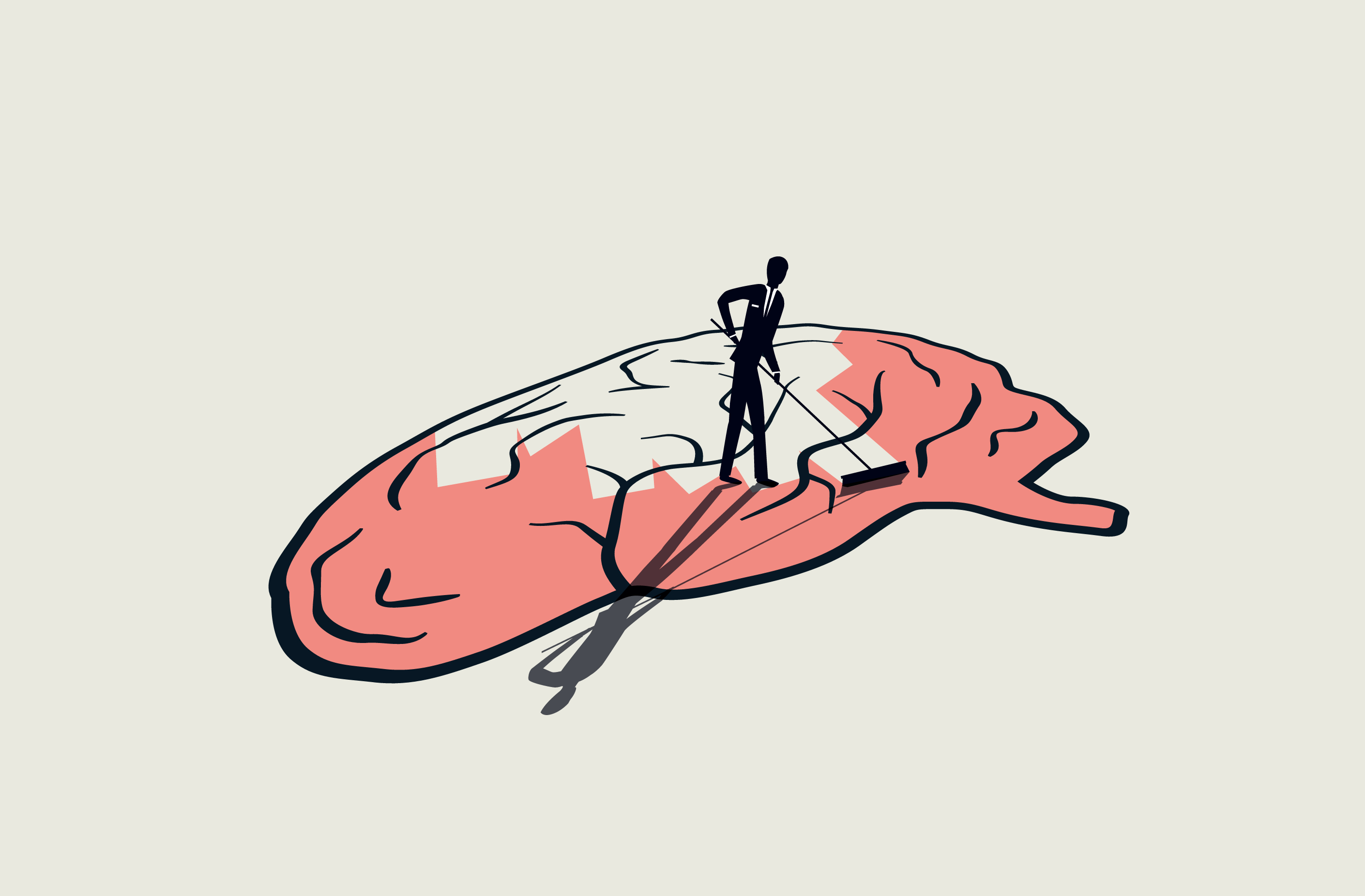 A human figure mopping a brain - © MJgraphics/Shutterstock A human figure mopping a brain - © MJgraphics/Shutterstock