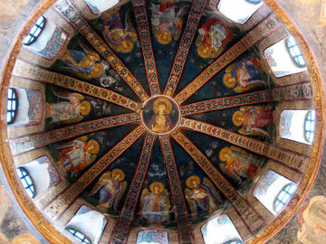 La cupola della basilica paleocristiana del SS. Salvatore in Chora, oggi museo di Kariye, ad Istanbul, con affreschi del 1300 