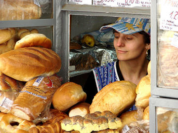 Una rivendita di pane a Timisoara