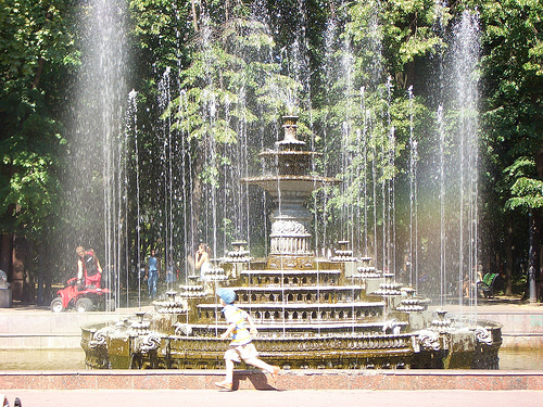 Il parco del centro di Chisinau, capitale della Moldavia 