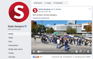 Le proteste di ieri riportate dalla pagina Facebook di Radio Sarajevo