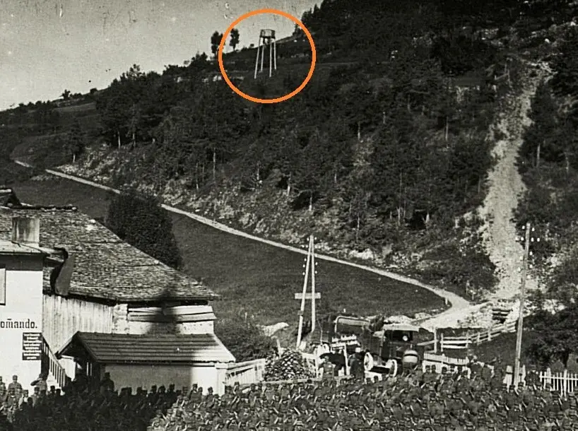 A detail showing the structure of the minaret