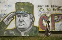 Un graffito raffigurante Mladić Un graffito raffigurante Mladić