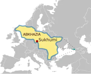 Map Abkhazia Europe
