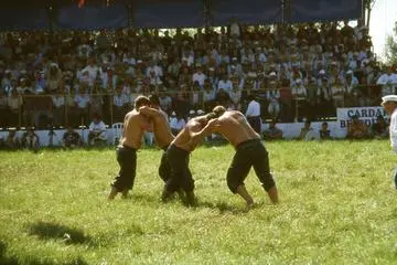 Çardak, Turkey, a tournament of yağlı gures (photo F. Polacco)