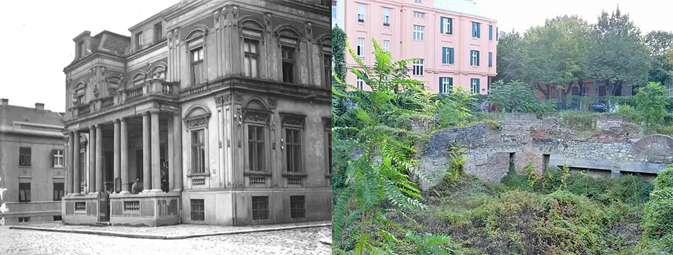 La biblioteca com'era fino al 1941 e come è adesso quello spazio