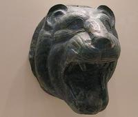 Testa bronzea di leone, museo di Olimpia