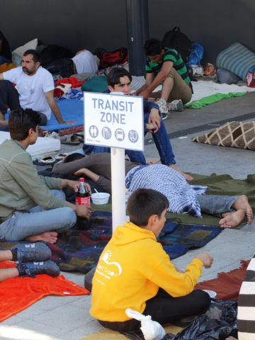 Area della zona di transito, stazione di Keleti