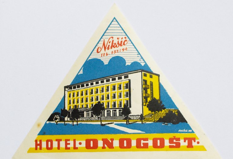 L'Hotel Onogošt raffigurato in una pubblicità dell'epoca L'Hotel Onogošt raffigurato in una pubblicità dell'epoca