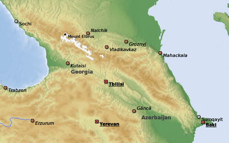 Il Caucaso - cartina fisica