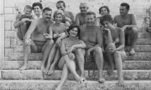 Il gruppo di Praxis a Korcula negli anni '60