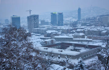 L'area crollata a Skenderija (Foto Michele Biava)