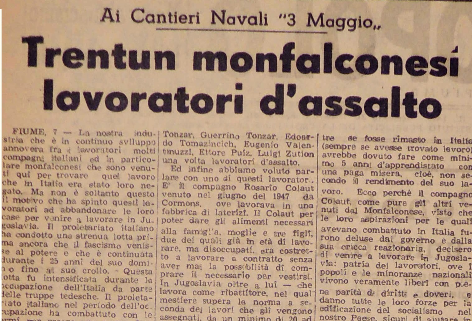 La voce del Popolo, January 1949