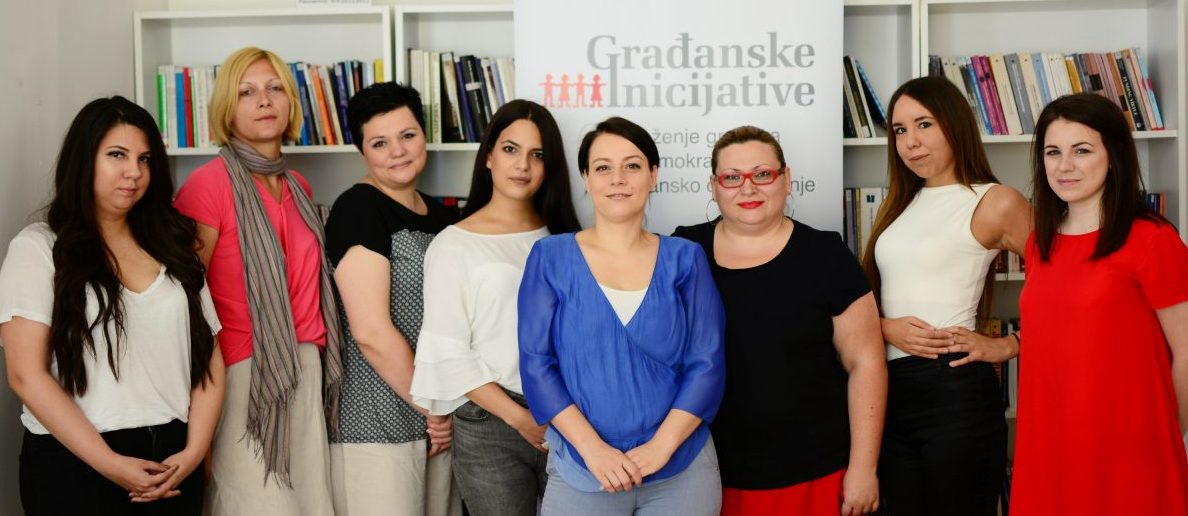 Maja Stojanovic, in the centre in blue, with her staff Maja Stojanovic, in the centre in blue, with her staff