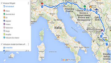 Itinerario del viaggio di Ipsia e Caritas Itinerario del viaggio di Ipsia e Caritas