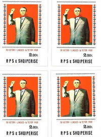 Francobollo realizzato per il 70mo compleanno di Enver Hoxa Francobollo realizzato per il 70mo compleanno di Enver Hoxa