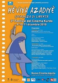 Locandina della terza edizione del festival del cinema curdo di Roma, organizzato dall'associazione Europa Levante Locandina della terza edizione del festival del cinema curdo di Roma, organizzato dall'associazione Europa Levante