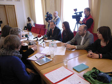 L'incontro con Sobolyev e Hopko (foto P. Bergamaschi)
