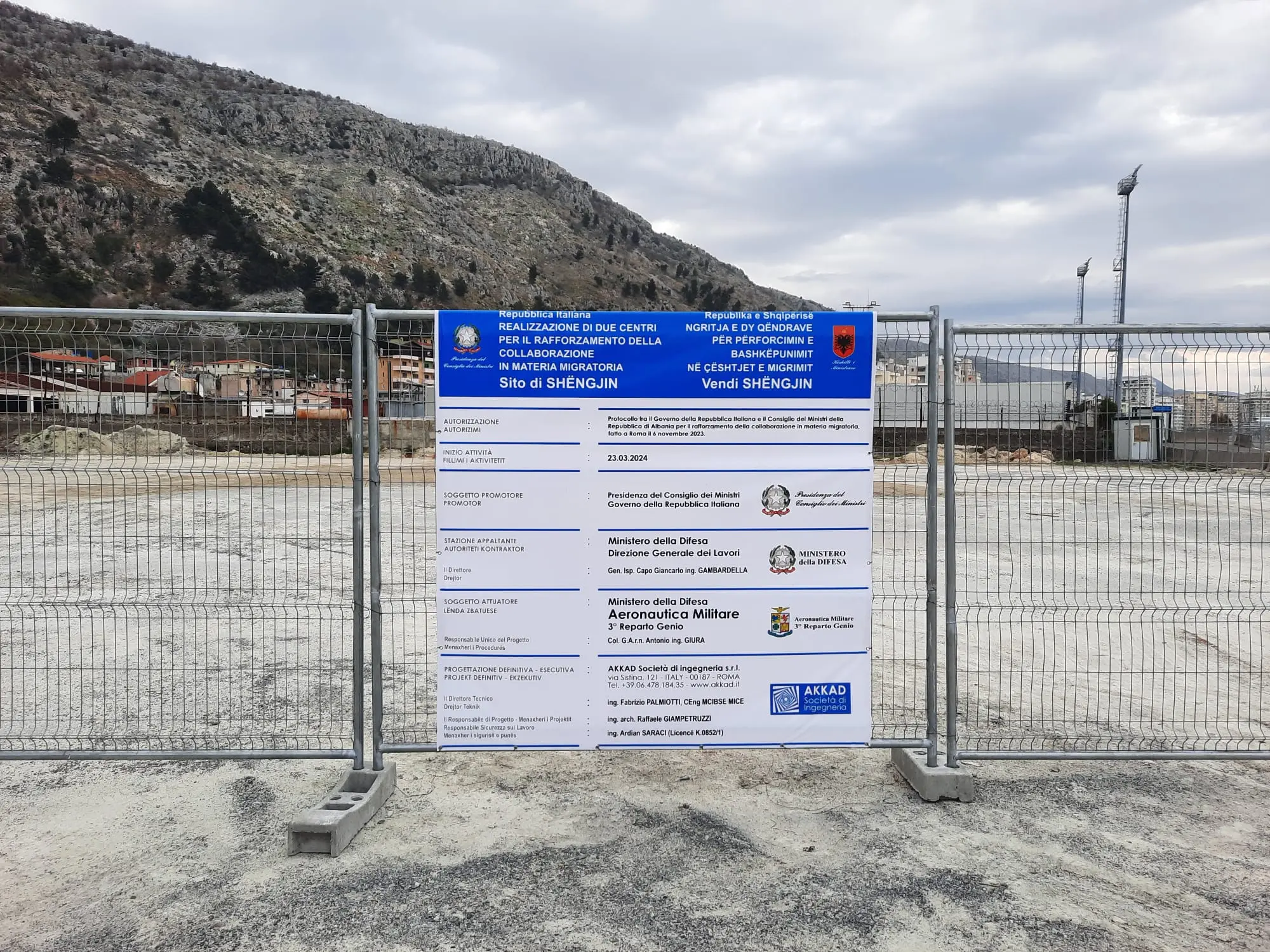 Ograđeno područje luke Shëngjin gdje će biti izgrađen centar (foto G. Vale)