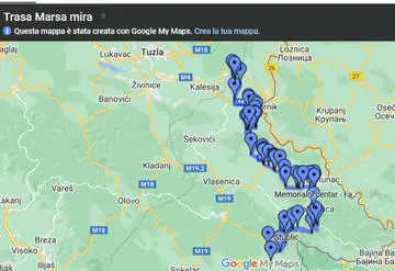 Percorso della Marš mira