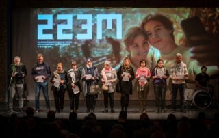 Mess, Sarajevo, Ottobre 2025, lettura dei nomi dei bambini morti a Gaza (foto MESS/Nihad Kreševljaković)