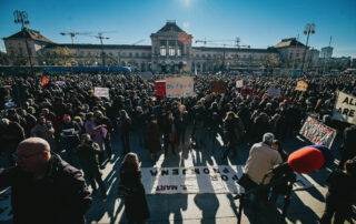 La manifestazione antifascista del 30 novembre 2025 a Zagabria © Sanja Matić / Za Hrvatsku slobode