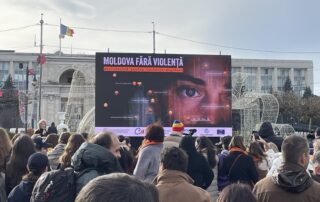 Durante la manifestazione a Chișinău, Moldova - Foto G. M. Moisé