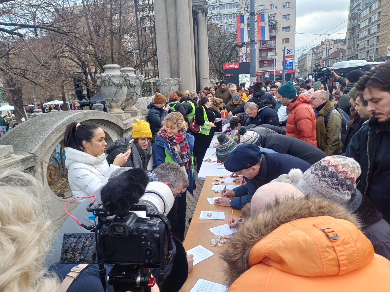 Belgrado, Serbia, durante la raccolta firme degli studenti - Foto D. Nenadić 