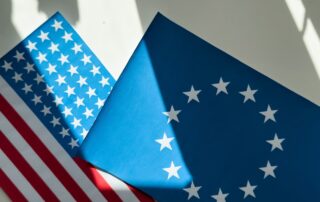 Bandiera Ue e USA