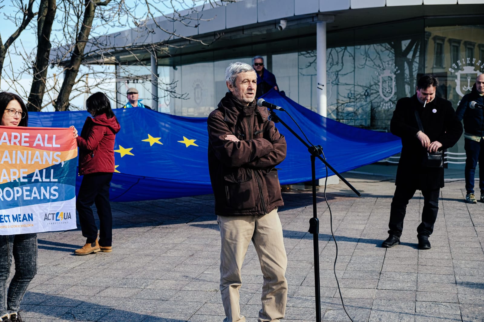 L'autore parla a Odessa, Ucraina - foto P. Bergamaschi