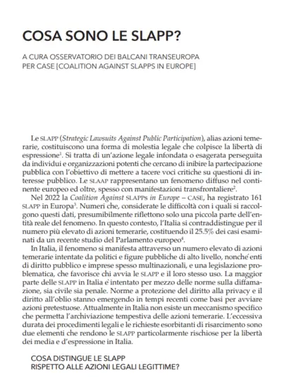 Cosa sono le SLAPP