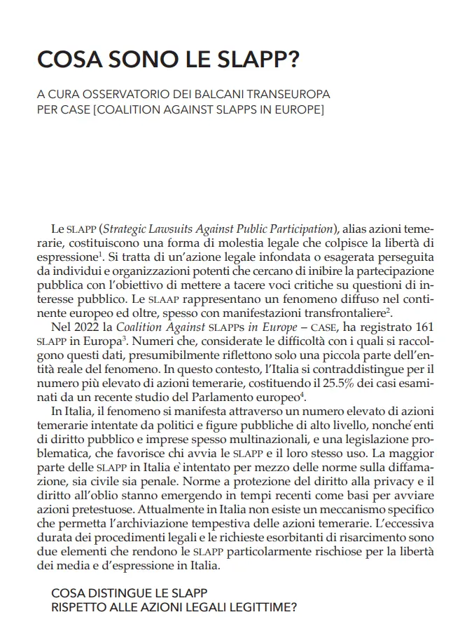 Cosa sono le SLAPP