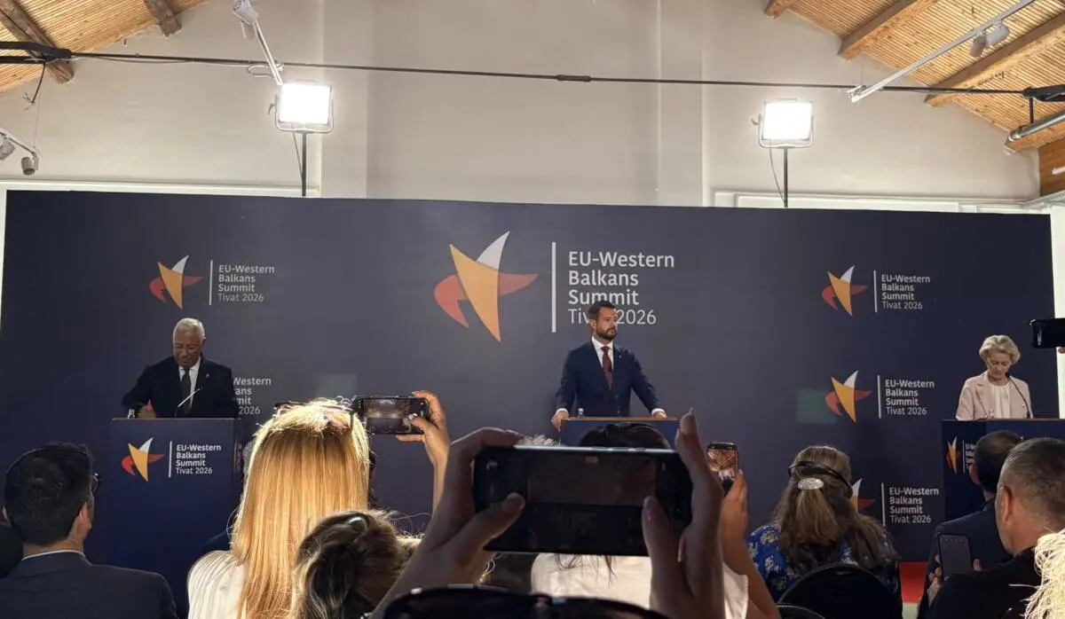 Antonio Costa, Presidente del Consiglio europee, Jakov Milatovic, presidente del Montgengro, Ursula von der Leyen, Presidente della Commissione UE - Foto F. Bortoletto