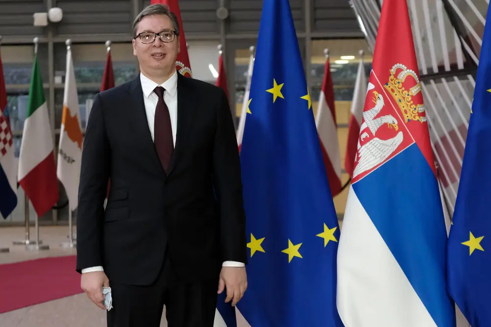 Aleksandar Vučić a Bruxelles nel 2021 © Alexandros Michailidis/Shutterstock