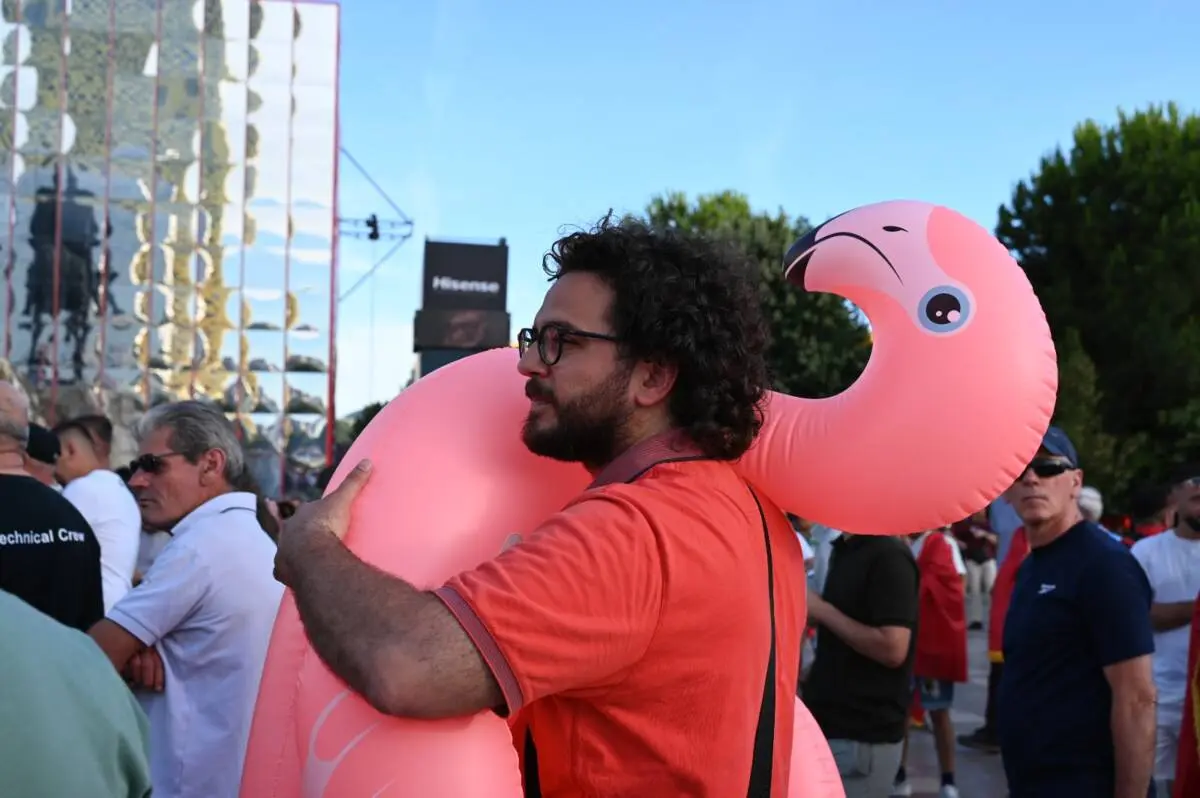 Petro Lleshi, the flamingo boy, photo by Citizens.al