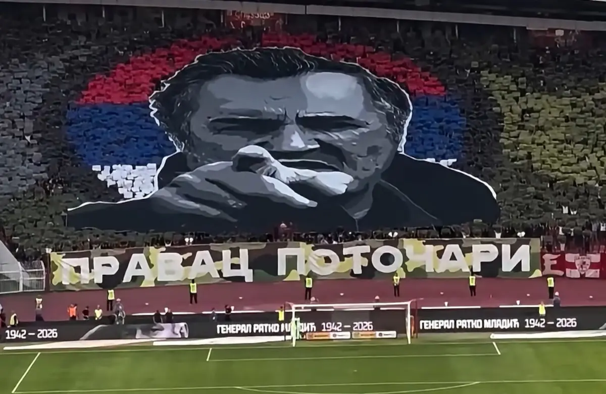Screenshot dal video della partita Partizan-Crvena Zvjezda, Belgrado 6 settembre 2026
