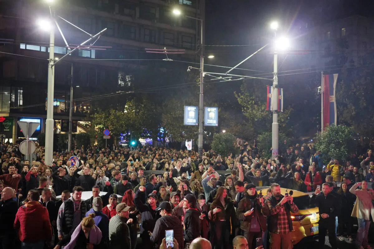 Le festa a Belgrado dopo la vittoria degli studenti alle elezioni parlamentari anticipate del 25 ottobre 2026. Foto: Andrea Lazzaroni Le festa a Belgrado dopo la vittoria degli studenti alle elezioni parlamentari anticipate del 25 ottobre 2026. Foto: Andrea Lazzaroni