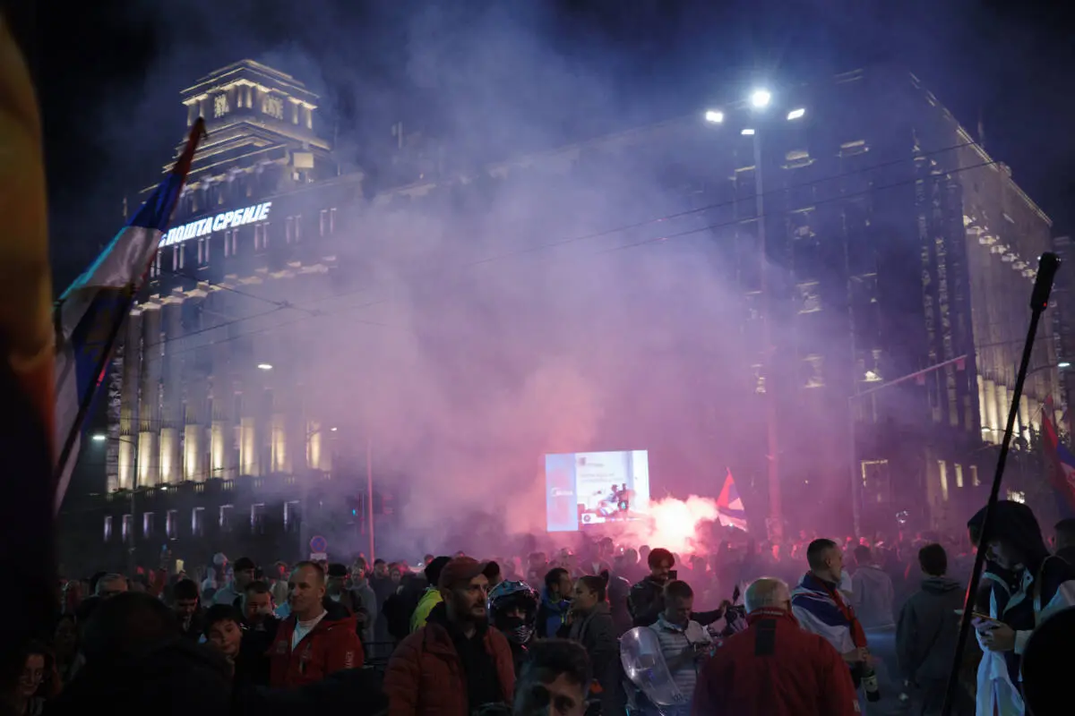 Le festa a Belgrado dopo la vittoria degli studenti alle elezioni parlamentari anticipate del 25 ottobre 2026. Foto: Andrea Lazzaroni Le festa a Belgrado dopo la vittoria degli studenti alle elezioni parlamentari anticipate del 25 ottobre 2026. Foto: Andrea Lazzaroni